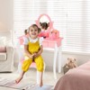 Infans Kids Vanity Princess Makeup Dressing Table Stool Set W/ Mirror Drawer Pink - 2 of 4