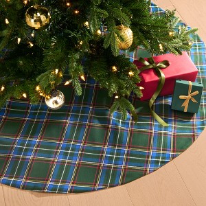 Stowe Tartan Plaid Christmas Tree Skirt, 48" - Green - Elrene Home Fashions - 1 of 4