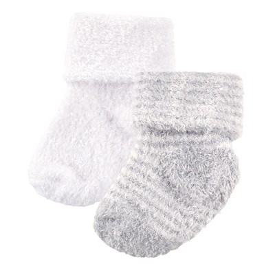 Luvable Friends Baby Unisex Chenille Socks, Grey, 0-6 Months