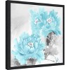 Amanti Art Flower Bloom in Aqua II by Jesse Stevens Canvas Wall Art Print Framed 16 x 16-in. - 3 of 4