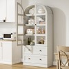Garvee Tall Storage Cabinet, Farmhouse Large Wood Arched Kitchen Pantry, Bookcase with Doors & 2 Drawers for Dining, Office, Living Room, 72" - 2 of 4