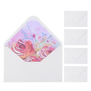 Unique Bargains Rose Design Invitation Envelopes for Greeting Cards Wedding Birthday Christmas - 1 of 4
