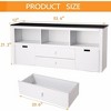 Garvee Kids Toy Storage Organizer, Toy Storage Cabinet with Bookshelf-Movable Drawers & Blackboard Top, White - 3 of 4