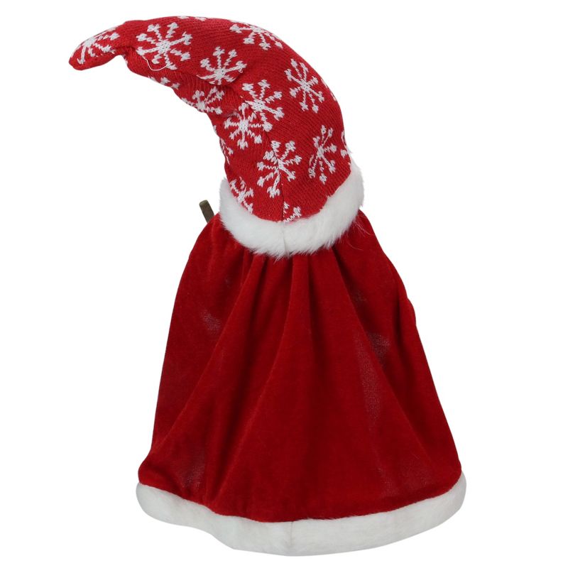 Northlight 14.5" Red and White Snowflakes Santa Gnome with Cape Christmas Figure, 3 of 6