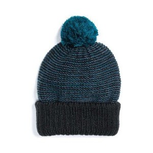 MUK LUKS Men's Pom Cuff Cap, Dark Teal, OS - 1 of 2