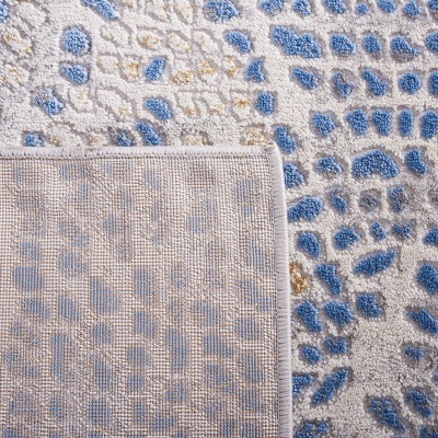 Palma Marlyne Hand-Knotted Blue Geometric 9' x 12' Area Rug