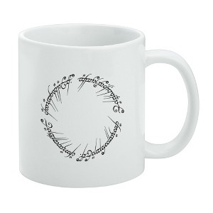 THE LORD OF THE RINGS Mordor Script Ceramic Coffee Mug, Novelty Gift Mugs for Coffee, Tea and Hot Drinks, 11oz, White - 1 of 4