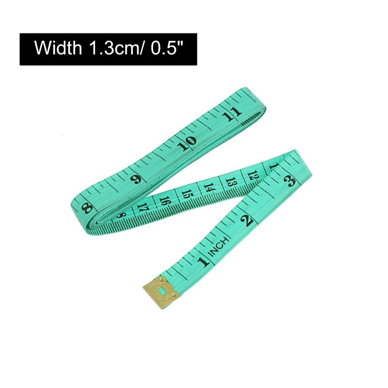 Unique Bargains Soft Plastic Flexible Tailor Seamstress Ruler Tape Measure Green 0.5"x60" 1 Pc, 2 of 5