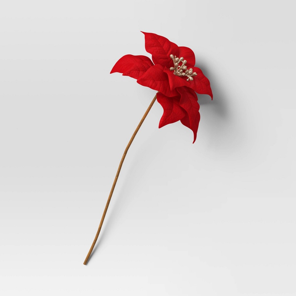 case pack of 24 17" Red Poinsettia Flower Christmas Artificial Stem - Wondershop™