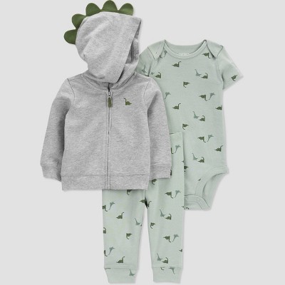 Carter's Just One You® Baby Boys' 3pc Dino Short Sleeve Top & Bottom Set - Green 6M