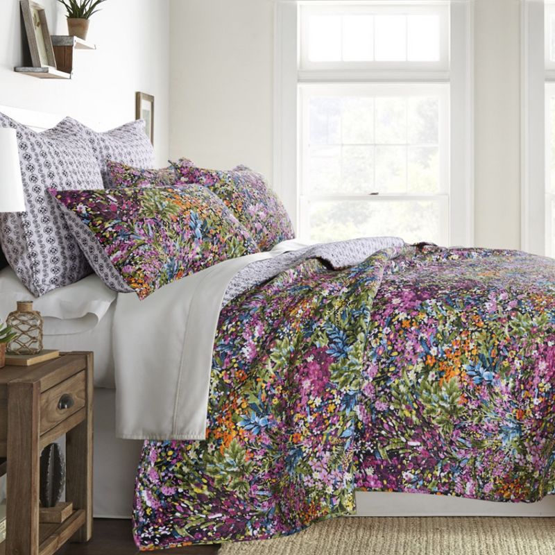 Basel Floral Quilt and Pillow Sham Set - Levtex Home, 4 of 7