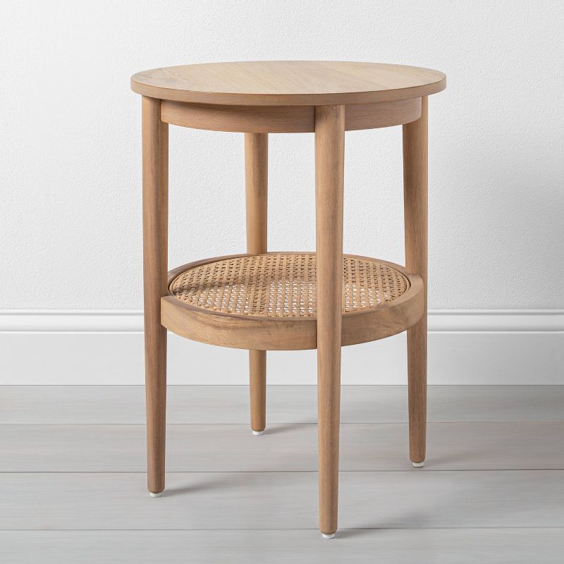 Wood & Cane Round Accent Side Table - Hearth & Hand™ with Magnolia, 1 of 13