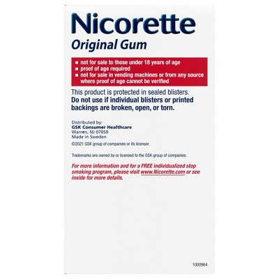 Nicorette 2mg Stop Smoking Aid Gum - Original - 170ct