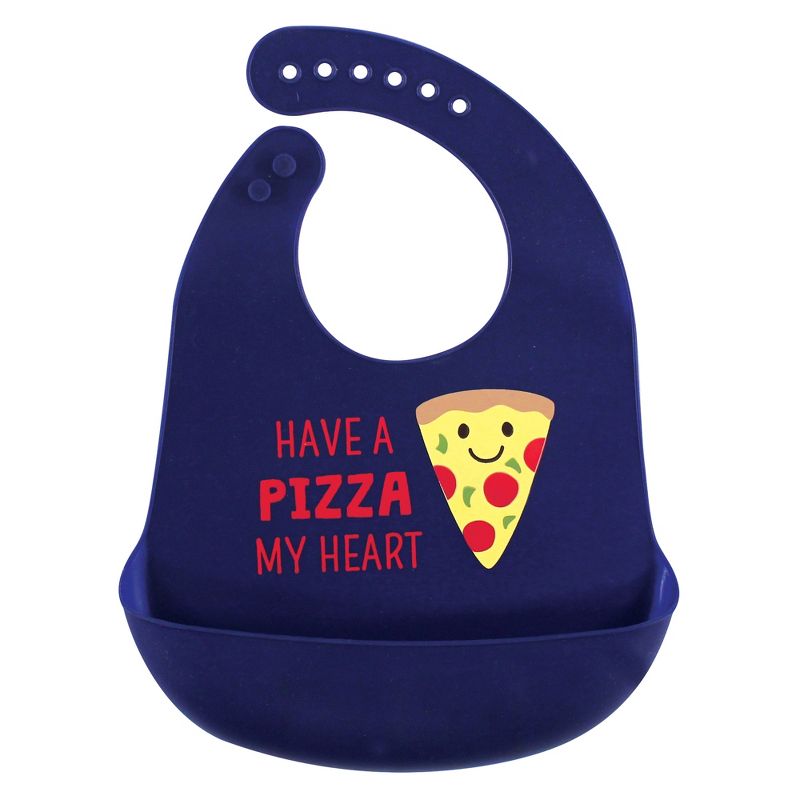 Hudson Baby Infant Silicone Bibs 3pk, Pizza, One Size, 3 of 6