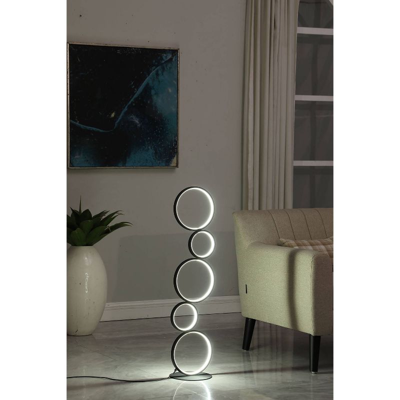 38.5&#34; Else Nordic 5-Ring Shaped Metal Table Lamp (Includes LED Light Bulb) Black - Ore International, 2 of 10
