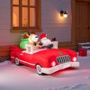 NAYSAYE Inflatable Holiday Decoration Santa Reindeer Gift Car Yard Christmas Display, White, 92.4"*45.6"*49.2" - 2 of 4