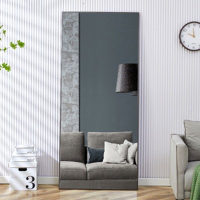 71"x32" Large Full Length Mirror, Wood Frame Floor or Wall-Mounted Dressing Mirror for Bedroom or Entryway – The Pop Home
