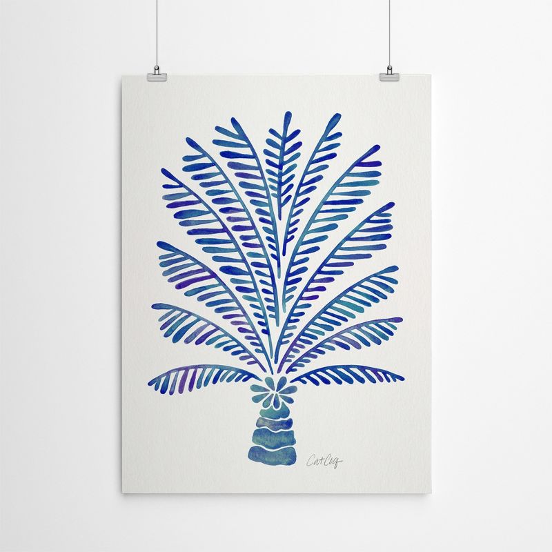 Americanflat Minimalist Botanical Palm Tree Navy By Cat Coquillette Poster -, 4 of 7