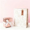 Bows And Sparkles XL Foil Flowers Wedding Gift Bag with Tag Ivory/Bronze - 2 of 4
