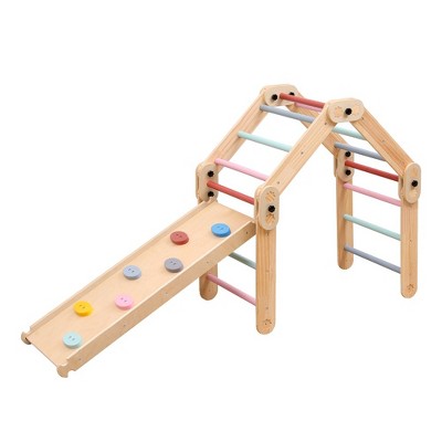 Funphix Kids Modular Wooden Pikler With Ramp/slide - Colored : Target