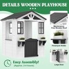 Wooden Play House for Kids, Wooden Play House Outdoor Cottage, Cedar Woodens Kids Playhouse Cottage, Toddler Outdoor Playhouse Vinyl Roof With Kitchen - 3 of 4