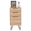 Light Dresser 35"H, 17"W, Superior Top,Three Drawers, Hairpin Legs, Light Oak - 3 of 4