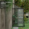 Resenkos 6' x 4' Walk-in Polycarbonate Greenhouse, Lean-to Aluminum Green House with Rain Gutter and Foundation, Black - 4 of 4