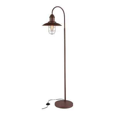 63" Conor Caged Bell Floor Lamp Rustic Brown (Includes CFL Light Bulb) - Aiden Lane