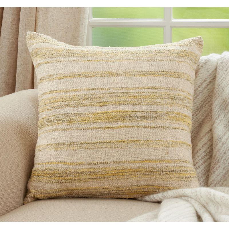 Saro Lifestyle Striped Woven Throw Pillow With Down Filling, 3 of 4