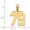 Black Bow Jewelry 14k Yellow Gold, Athletic Collection Medium Polished Number 79 Pendant - 2 of 3