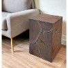 HomeRoots 20" Black Distressed Solid Wood Square End Table - 2 of 3