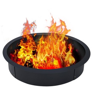 Smokeless Fire Pit, Round Wood Burning Fire Pits, Heavy Duty Firepits with Poker for Backyard, Bonfire, Outdoor 2.5mm Thickness Steel Black - 1 of 4
