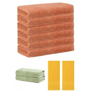 REGALWOVEN Absorbent Solid Bath Hand Face Cloths Cotton Towels 3 Piece Sets - 1 of 4