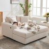 Chaise Lounge Chair Indoor, 54 Inch Upholstered Sofa Bed w/ Throw Pillows and Armrests, Comfy Corduroy Sleeper Couch for Living Room, Bedroom, Office - 2 of 4