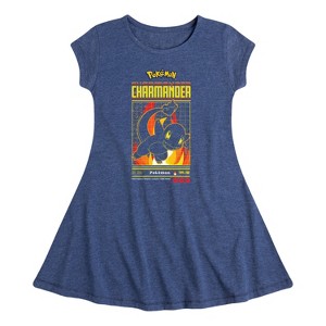 Girls' - Pokémon - Charmander Retro Gamer Fit & Flair Cap Sleeve Dress - 1 of 3