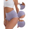 INSPIRE CHIC Women's High-Waisted Cotton Underwear Full-Coverage Airy Strong Elasticity Briefs 3 Packs - 3 of 4