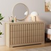 Fluted Dresser for Bedroom with 6 Drawers,Modern Wooden Chest of Drawers with Handleless,Natural Oak - 2 of 4