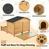 Outdoor Dog House with Porch,Medium Dog Kennel with Fencing,Raised Floor and Removable Base,48" Crate for Patio or Yard-The Pop Home - 4 of 4