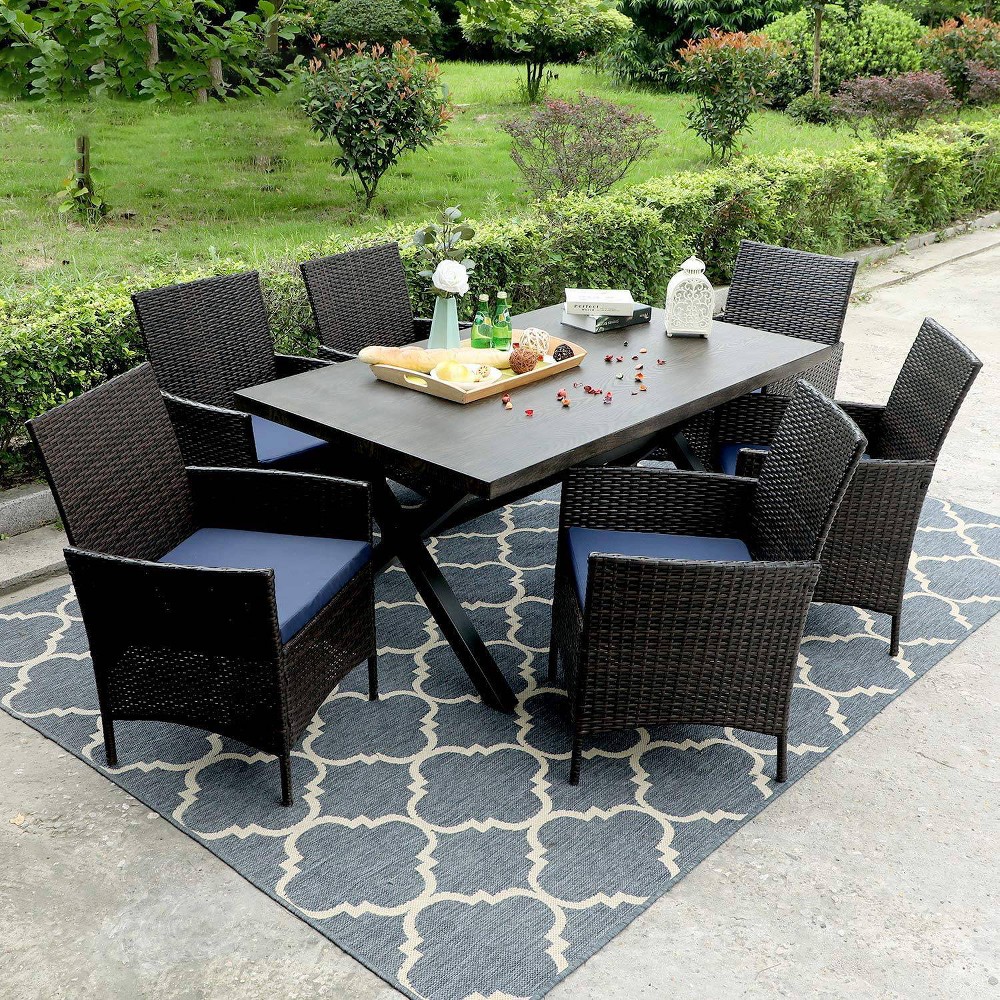 7pc Patio Dining Set with 66