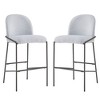QingMoon Mid-Century Bar Stools Set of 2, Comfy Fabric Counter Height Chairs with Antique Bronze Finish Frame and Footrest for Kitchen Island - 2 of 4