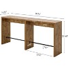 Lantine 78.74" Narrow Bar Table, Extra Long High Top Table with Sturdy Iron Footrest, for Kitchen, Living Room, Dining Room (Wood Color) - 3 of 4