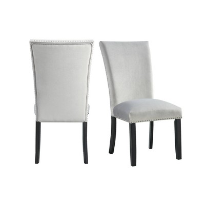 Set Of 2 Celine Velvet Side Chair Set White - Picket House Furnishings
