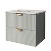 24 Inch Bathroom Vanity, Bathroom Cabinet With Top Sink, 2 Spacious Drawers, Gold Handles, Wall-mounted Sink Bathroom Vanity Cabinet - 3 of 4