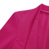 Women's Collarless Blazer 3/4 Sleeve Split Back Jacket Buttonless Office Casual Coat - 4 of 4