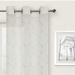 Kate Aurora 2 Piece Anael Embroidered Lattice Matte Sheer Grommet Top Curtain Panels - 84 in. Long