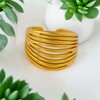 Anna-Kaci Palace Style Adjustable Chunky 18K Gold Open Ring Plated Hammered Dome Statement Jewelry - 4 of 4