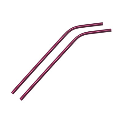 Unique Bargains Smooth Large Cocktail Coffee Juice Reusable Metal Straws 2 Pcs