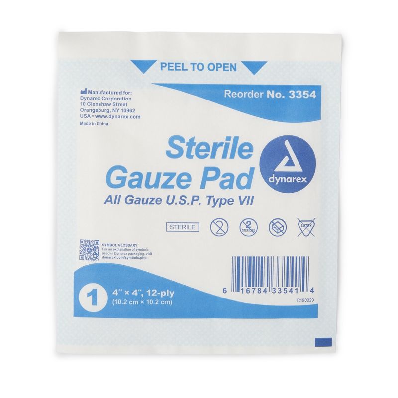 Dynarex Sterile Gauze Pads, Absorbent Wound Dressings, 3 of 5