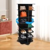 YIYIBYUS Square Rotating Shoe Rack Tower Shoe Storage Organizer, Black - 3 of 4