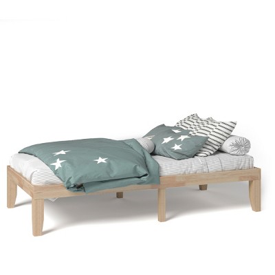 Infans Twin Size 14" Wooden Bed Frame Mattress Platform Wood Slats Support Natural